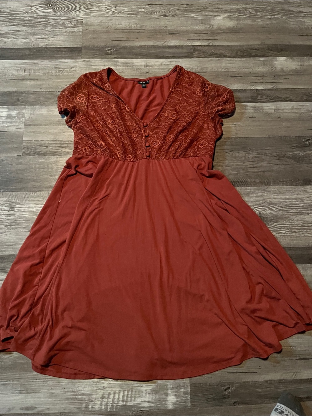 torrid Rust Lace Bodice Midi Dress EUC